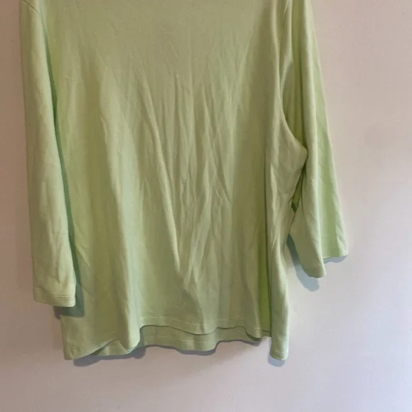 Karen scott Light Green Henley Shirt - Picture 2 of 6